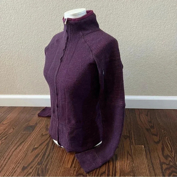 Mountain Hardwear Sarafin Cardigan Full Zip Sweater Women Sm Wool Blend Purple - Picture 4 of 16
